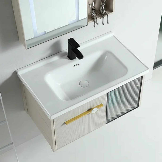 Modern New Design Bathroom Cabinet Smart Mirror Wall Hanging Aluminum Cabinet Wash Basin Sink