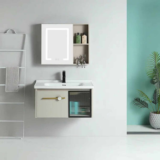 Modern New Design Bathroom Cabinet Smart Mirror Wall Hanging Aluminum Cabinet Wash Basin Sink